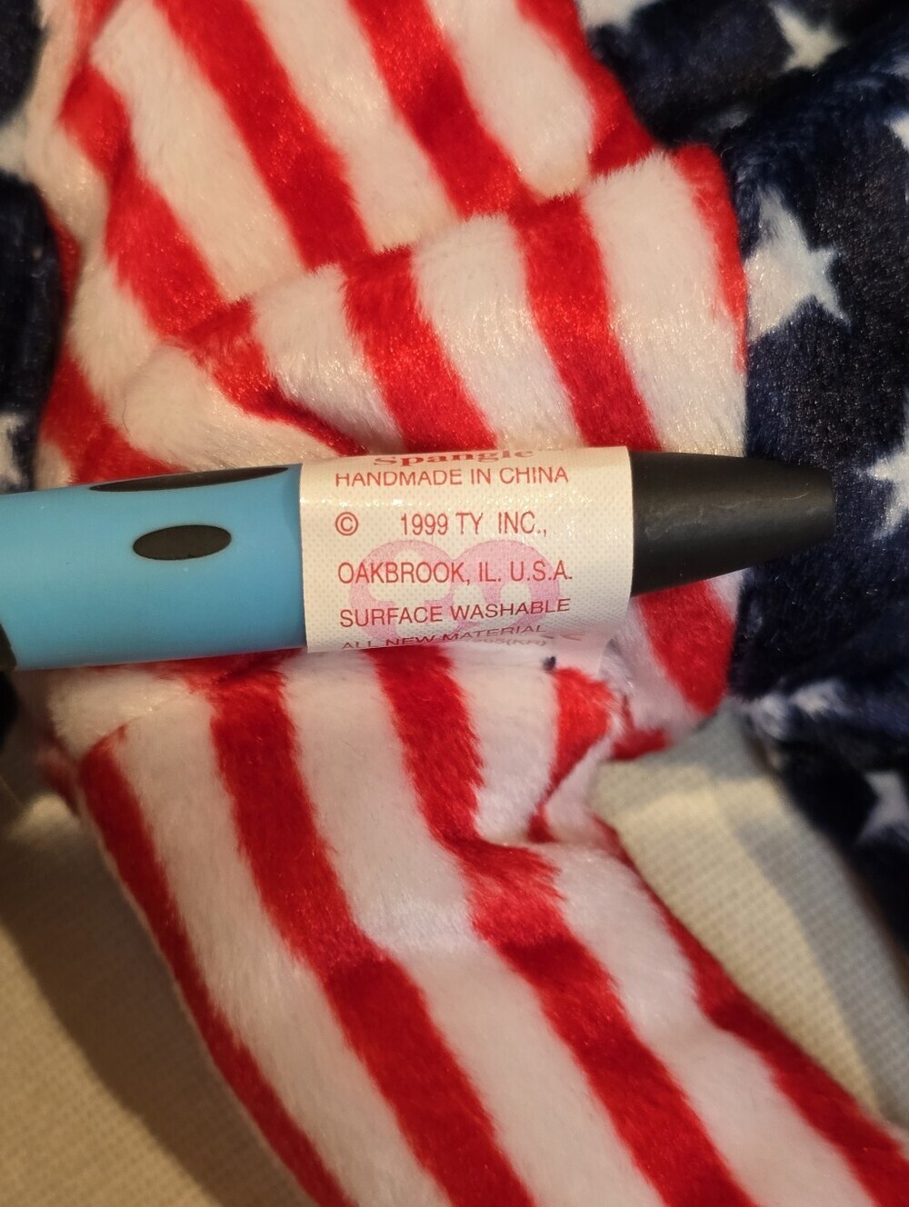 TY Spangle Bear Stars & Stripes Patriotic Beanie Baby - Picture 7 of 7